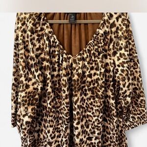 Leopard Print V-Neck Blouse